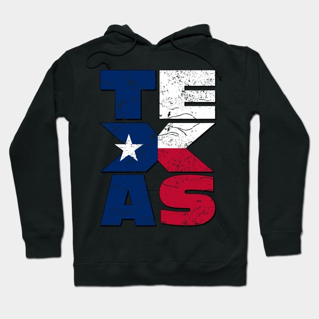 Vintage Texas flag with Star USA Hoodie by RockabillyM